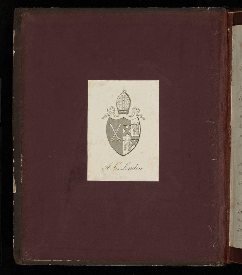 C023 armorial bookplate of Archibald Campbell Tait, Bishop of London