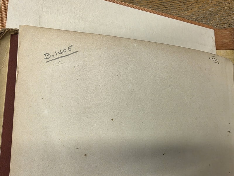C050 preliminary leaf with penciled mark B-1405