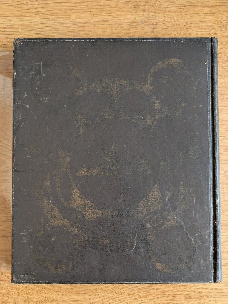 C070 original brown paper-covered publisher-issued rear board with faded gold decoration