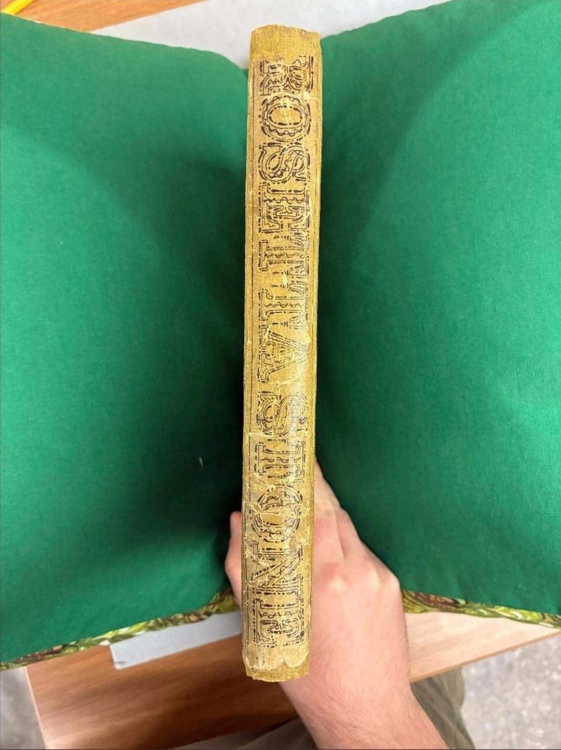 C076 spine reading Rosetta Stone