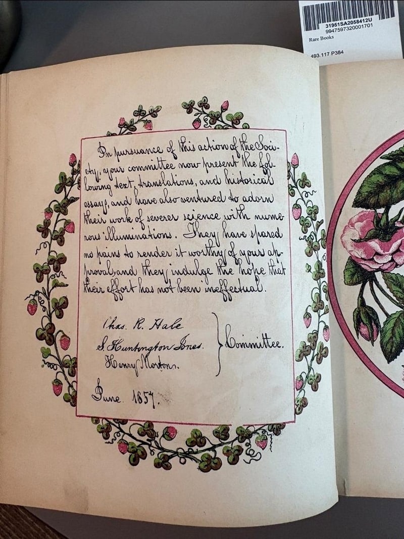 C077 preface committee page with facsimile signatures, June 1857