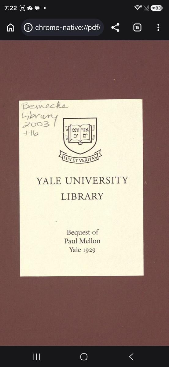 C078 Yale University Library bookplate, bequest of Paul Mellon