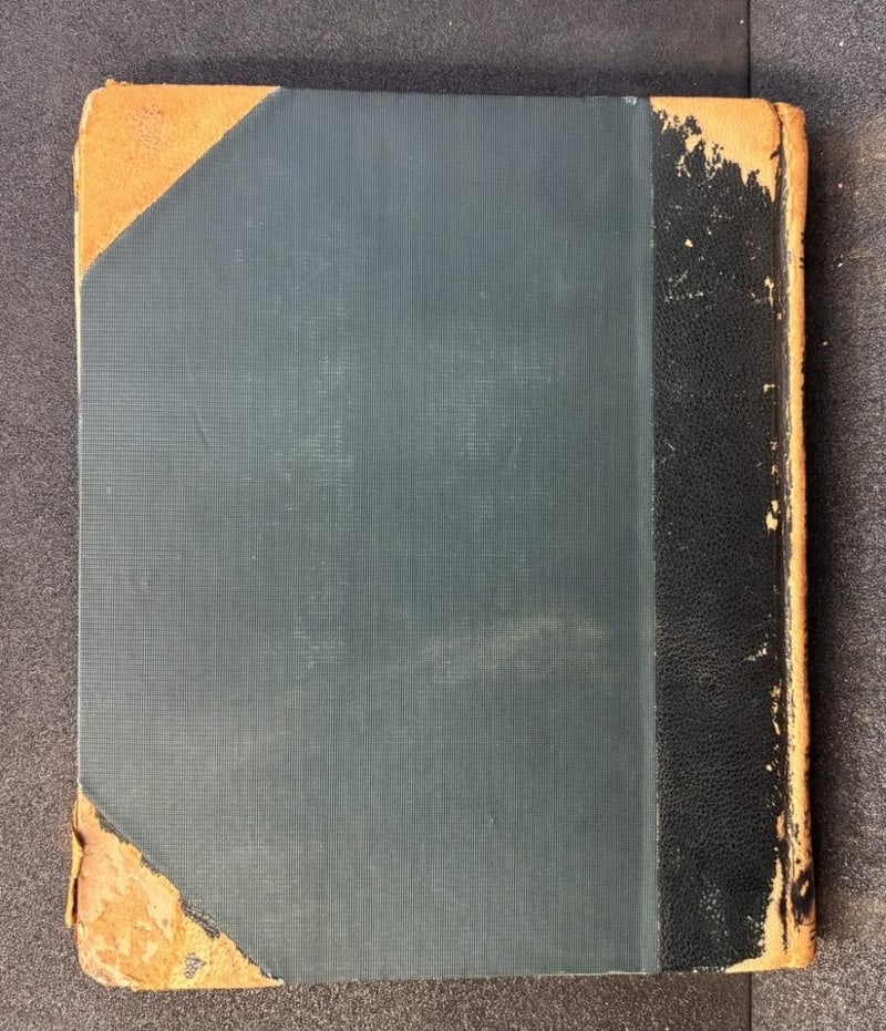 C081 later green cloth-and-leather rear board