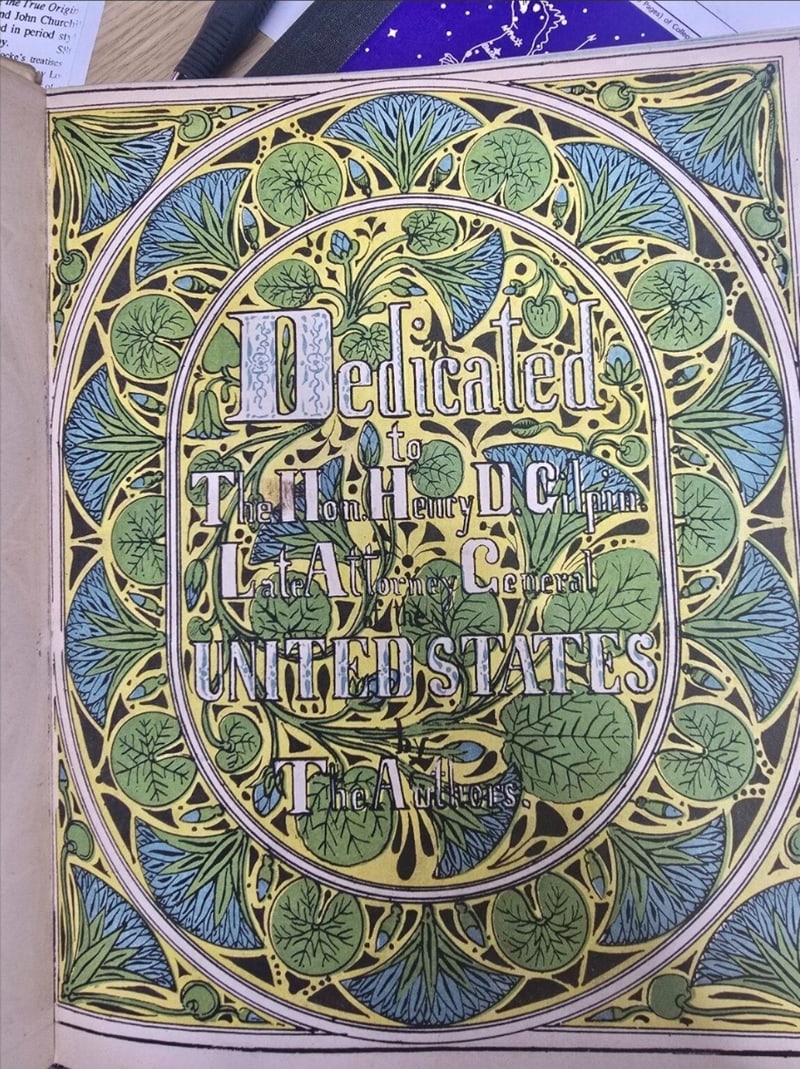 C085 first-edition illuminated dedication leaf to Henry D. Gilpin