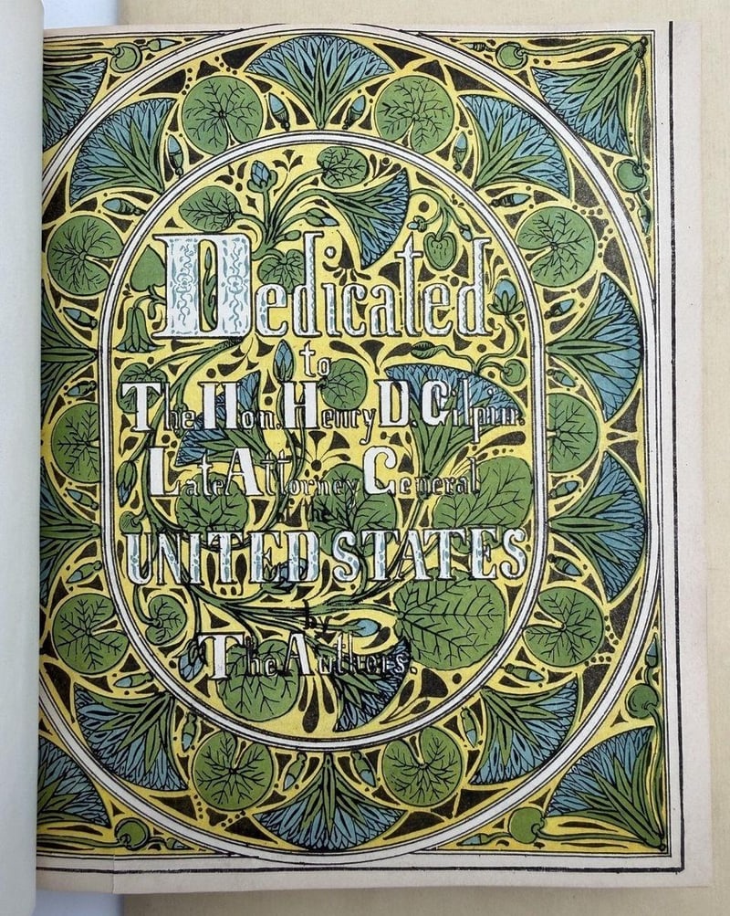 1858 first-edition Gilpin dedication leaf, vivid botanical color-lithograph