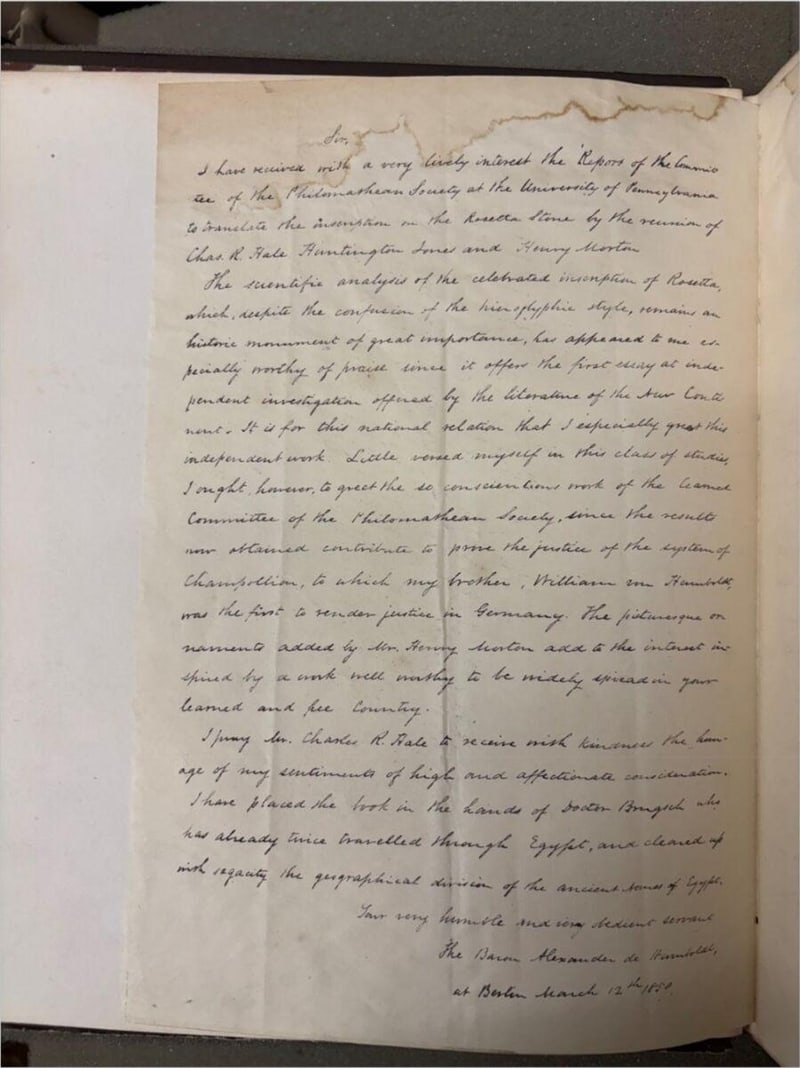 C003 Humboldt letter English facsimile